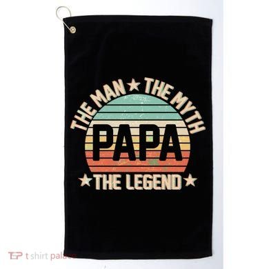 Retro Papa The Man Myth Legend Golf Towel