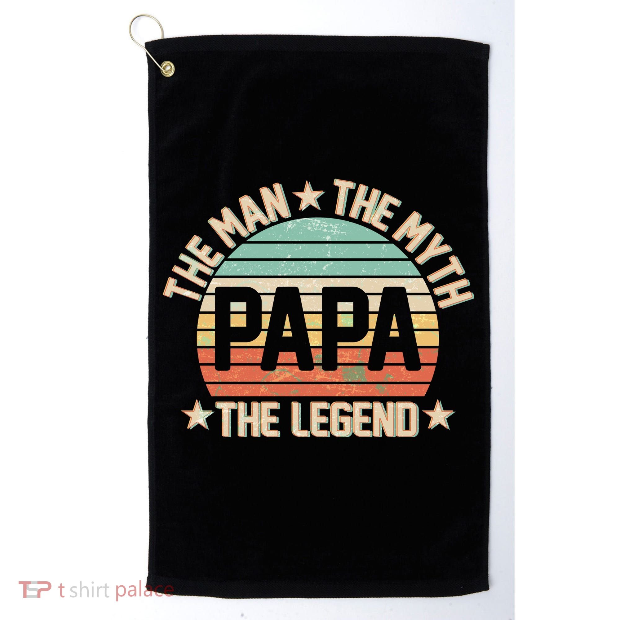 Retro Papa The Man Myth Legend Golf Towel