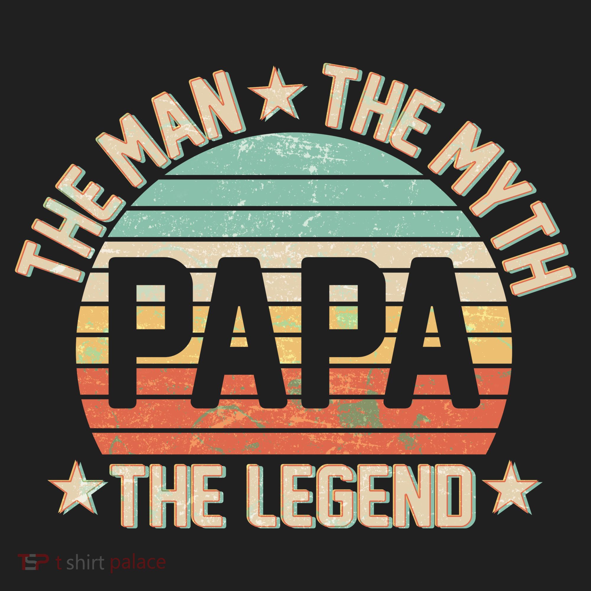Retro Papa The Man Myth Legend Golf Towel