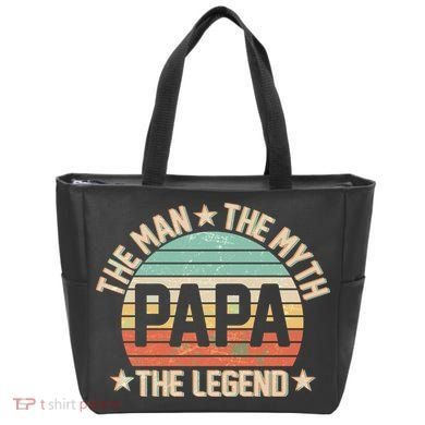 Retro Papa The Man Myth Legend Tote Bag