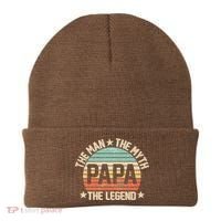 Retro Papa The Man Myth Legend Beanie thumb 0