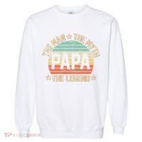 Retro Papa The Man Myth Legend Garment-Dyed Sweatshirt thumb 0