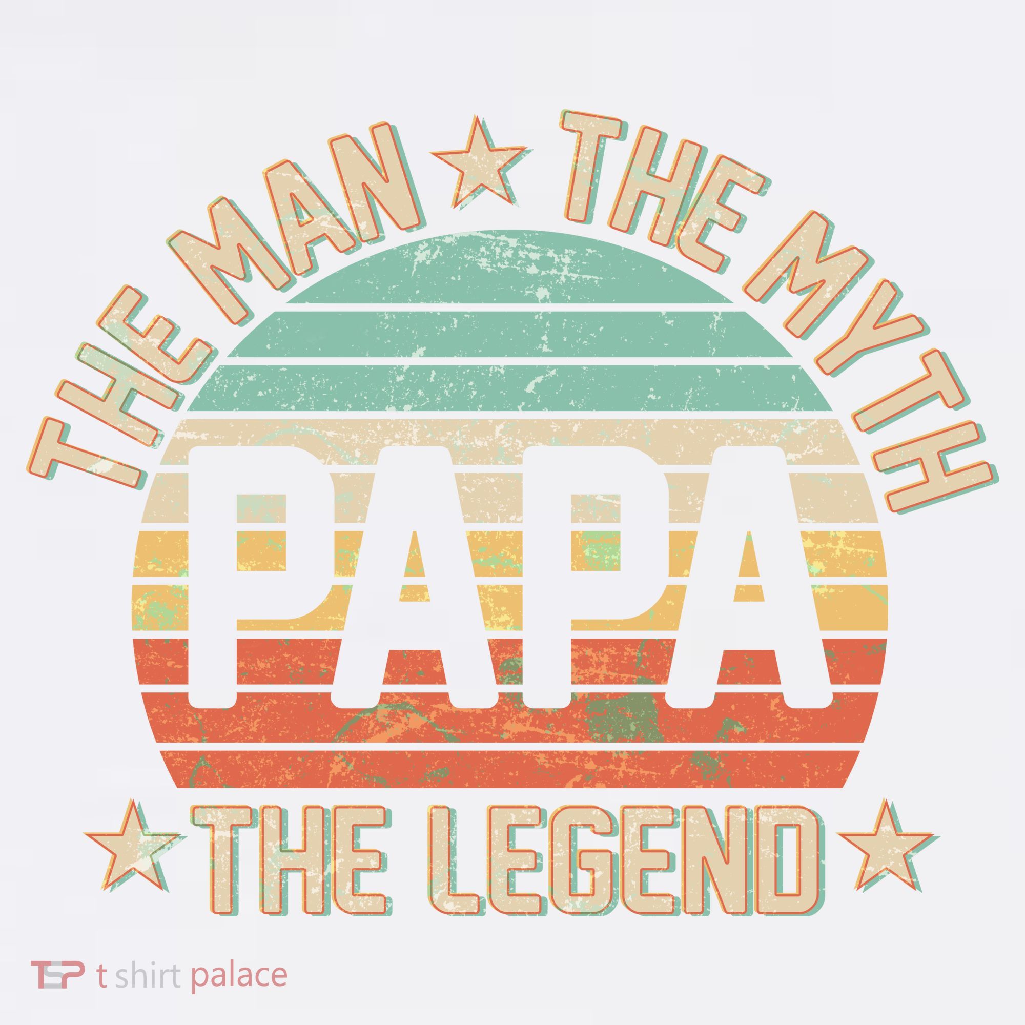 Retro Papa The Man Myth Legend Garment-Dyed Sweatshirt
