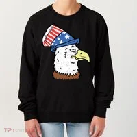 Retro Patriotic Bald Eagle  Women's Sweatshirt thumb 0