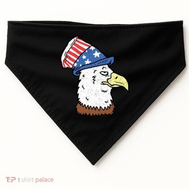 Retro Patriotic Bald Eagle  USA-Made Doggie Bandana