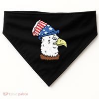 Retro Patriotic Bald Eagle  USA-Made Doggie Bandana thumb 0