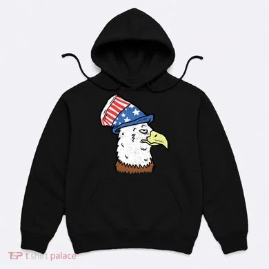 Retro Patriotic Bald Eagle  Hoodie