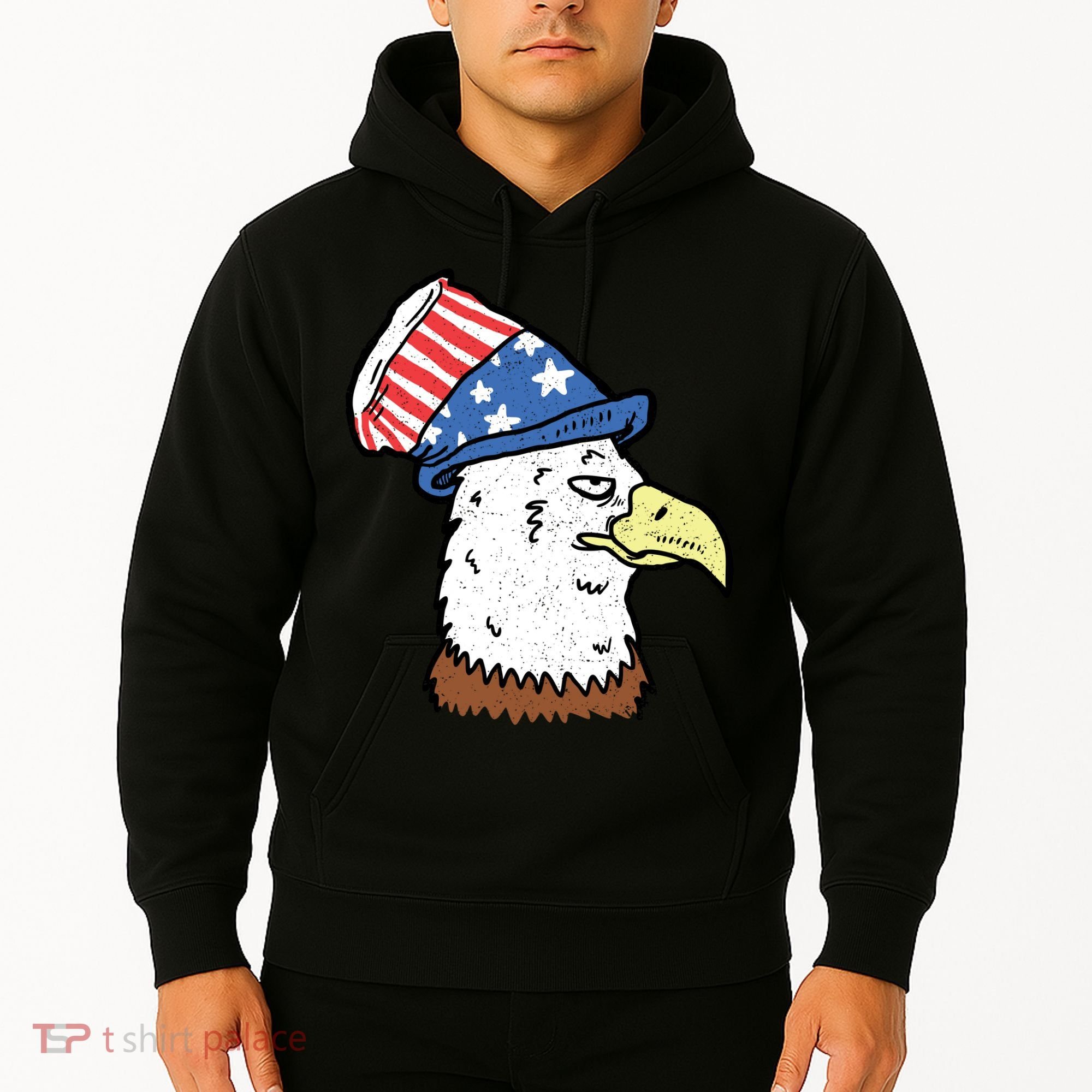 Retro Patriotic Bald Eagle  Hoodie