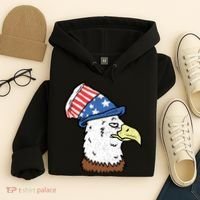 Retro Patriotic Bald Eagle  Hoodie thumb 4