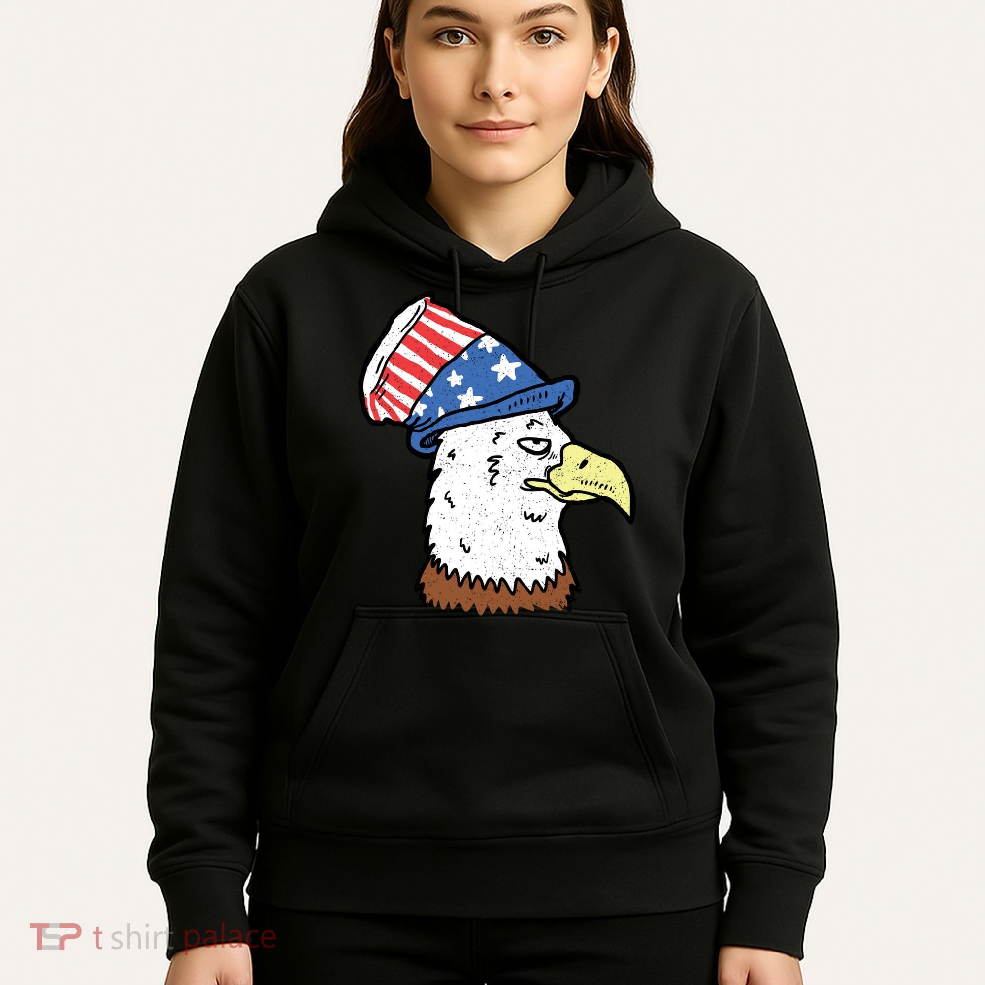 Retro Patriotic Bald Eagle  Hoodie