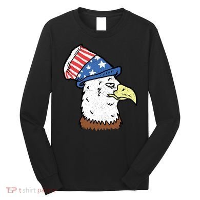 Retro Patriotic Bald Eagle  Long Sleeve Shirt