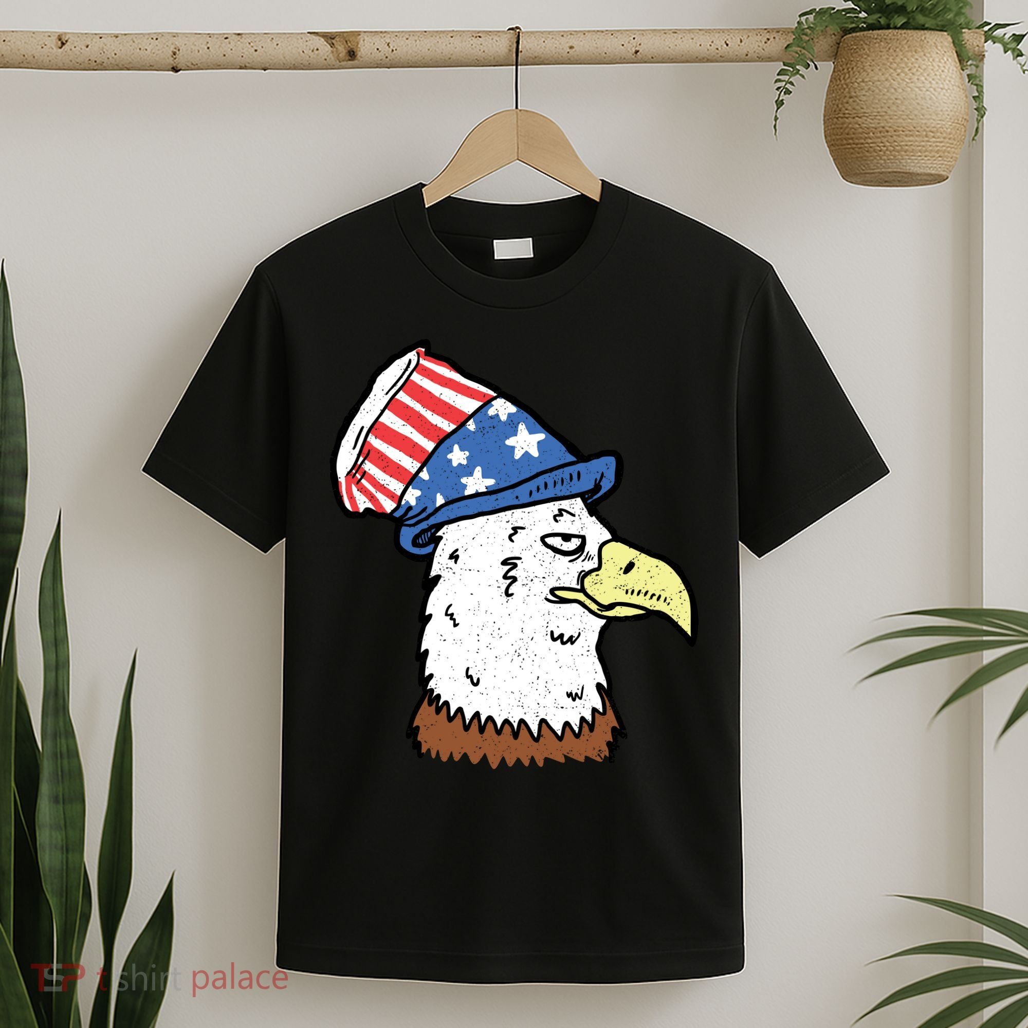 Retro Patriotic Bald Eagle  T-Shirt