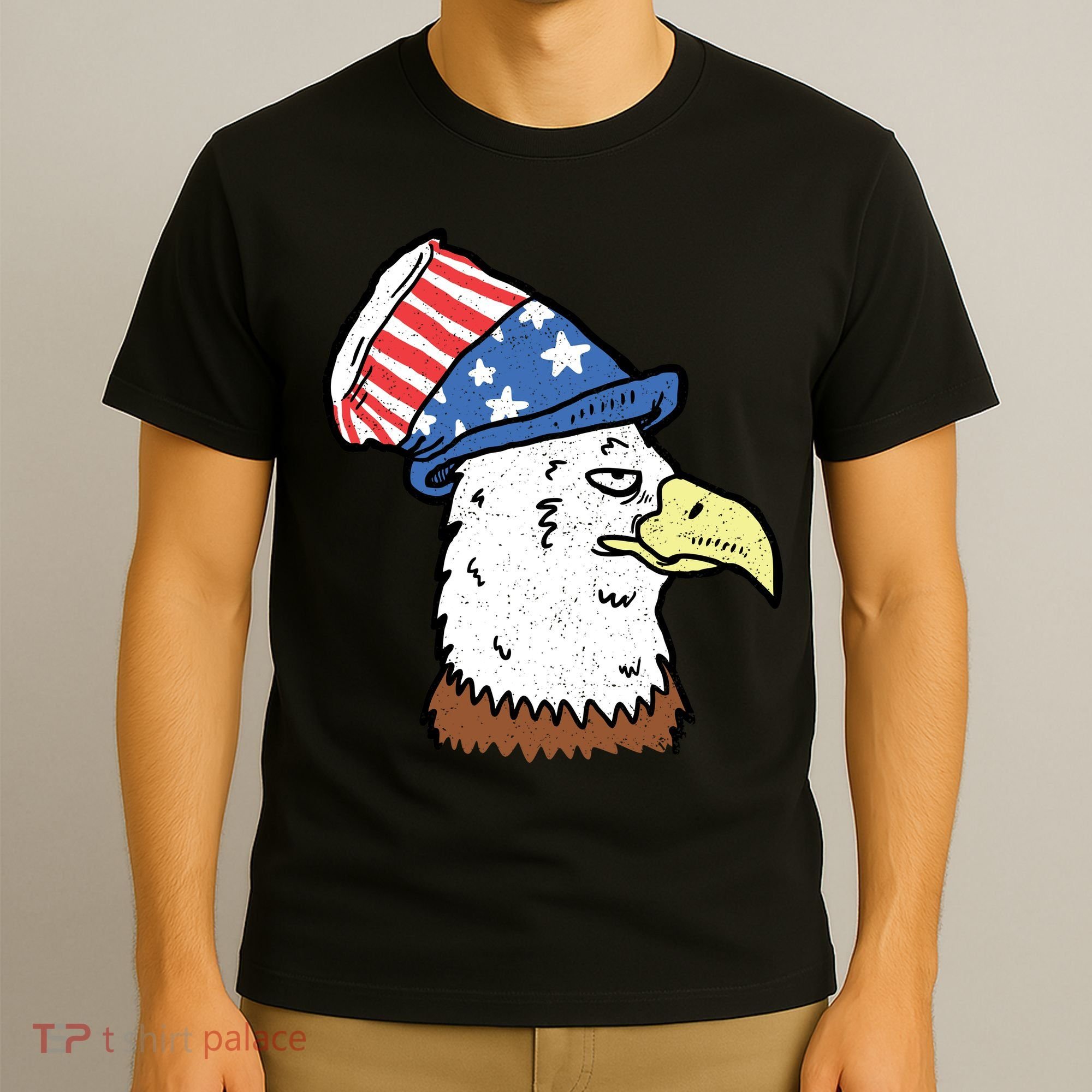 Retro Patriotic Bald Eagle  T-Shirt