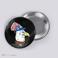 Retro Patriotic Bald Eagle  Button thumb 0