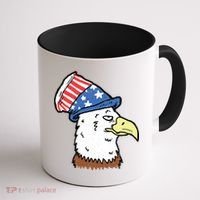 Retro Patriotic Bald Eagle  Coffee Mug thumb 1