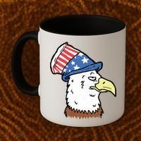 Retro Patriotic Bald Eagle  Coffee Mug thumb 2