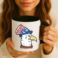 Retro Patriotic Bald Eagle  Coffee Mug thumb 3