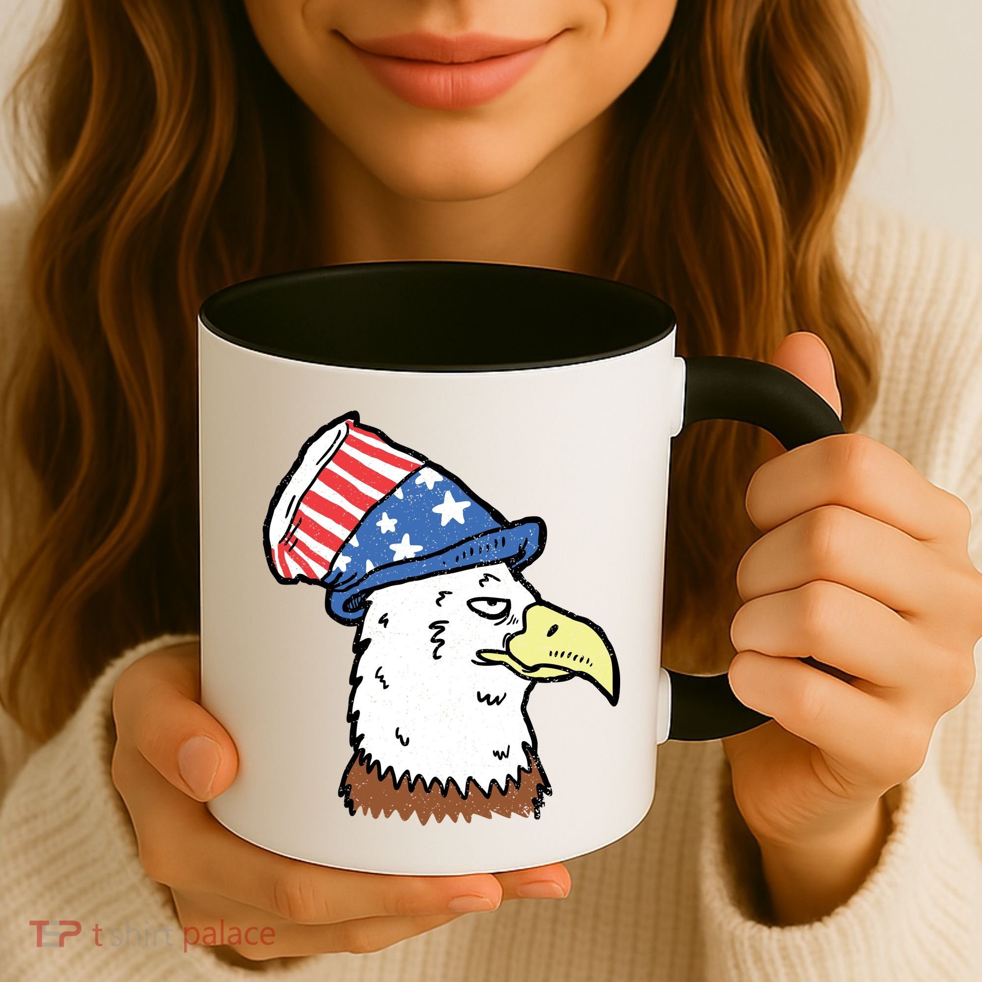 Retro Patriotic Bald Eagle  Coffee Mug
