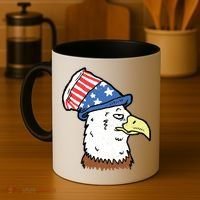 Retro Patriotic Bald Eagle  Coffee Mug thumb 4