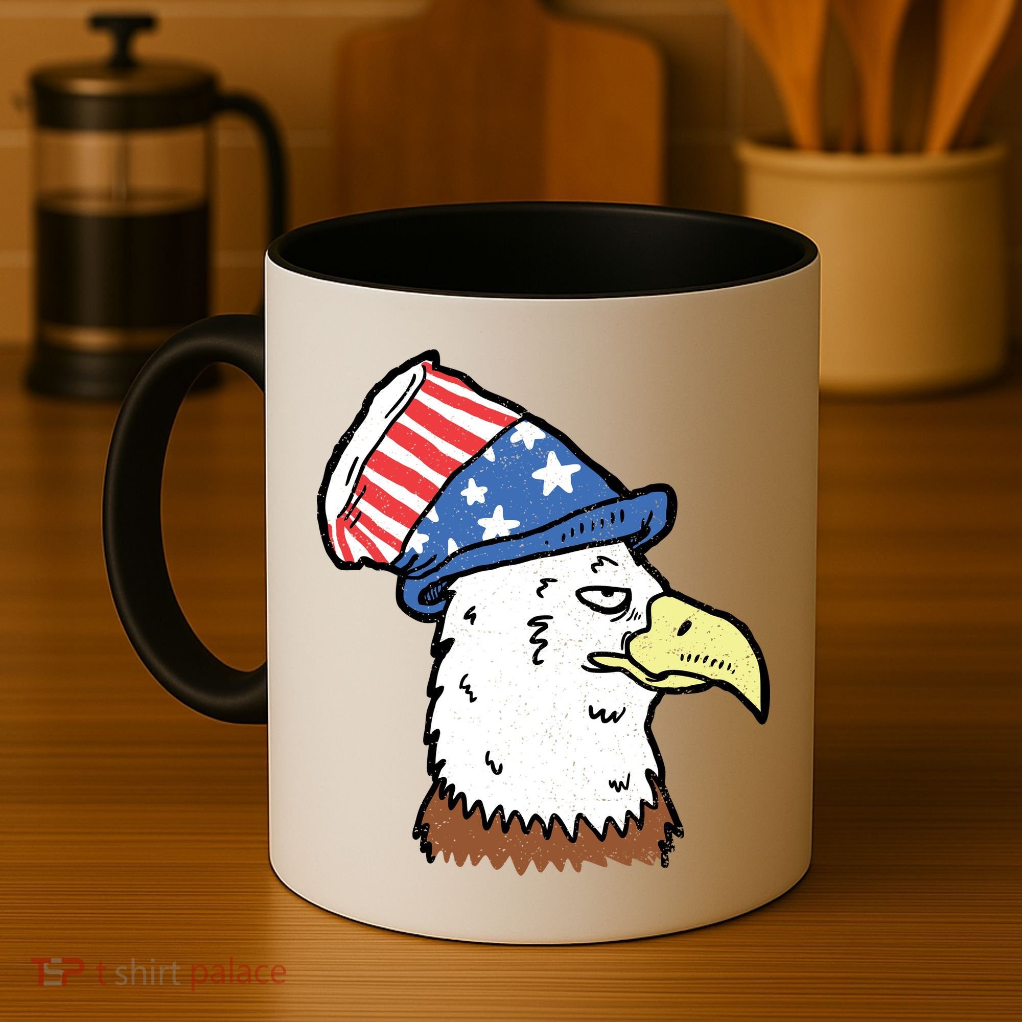 Retro Patriotic Bald Eagle  Coffee Mug