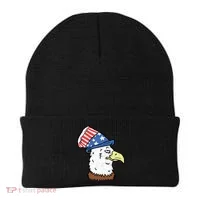 Retro Patriotic Bald Eagle  Beanie thumb 0