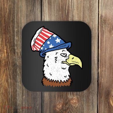 Retro Patriotic Bald Eagle  Coaster
