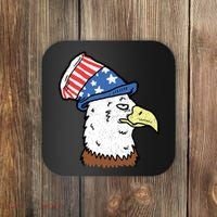 Retro Patriotic Bald Eagle  Coaster thumb 0