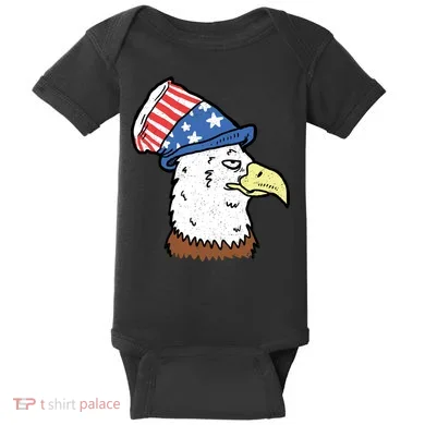 Retro Patriotic Bald Eagle  Baby Bodysuit