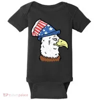 Retro Patriotic Bald Eagle  Baby Bodysuit thumb 0