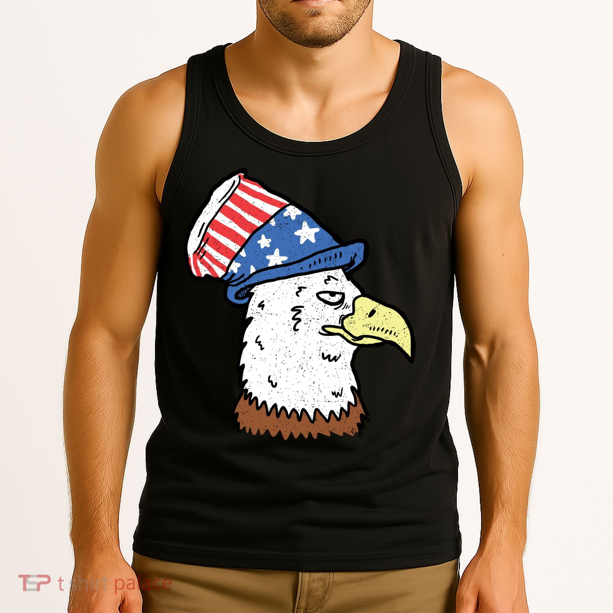 Retro Patriotic Bald Eagle  Tank Top
