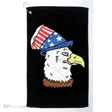 Retro Patriotic Bald Eagle  Golf Towel