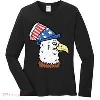 Retro Patriotic Bald Eagle  Women's Long Sleeve Shirt thumb 0