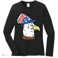 Retro Patriotic Bald Eagle  Women's Long Sleeve Shirt thumb 0