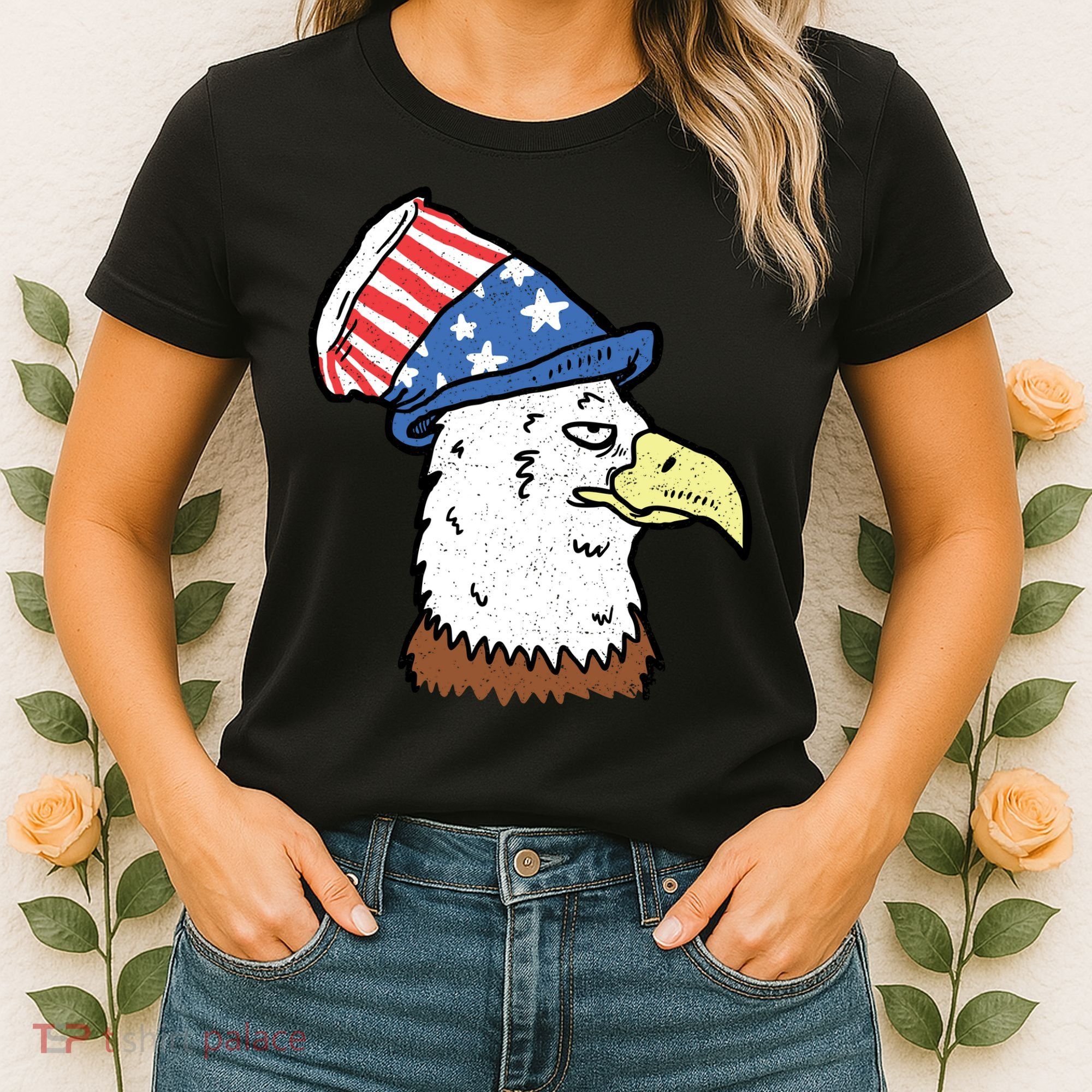 Retro Patriotic Bald Eagle  Women's T-Shirt