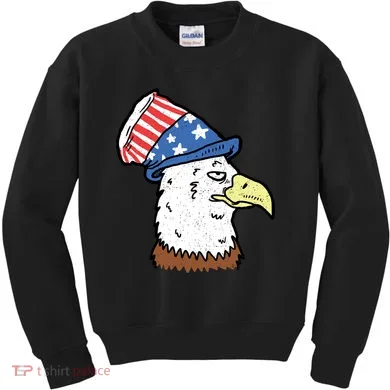 Retro Patriotic Bald Eagle  Kids Sweatshirt