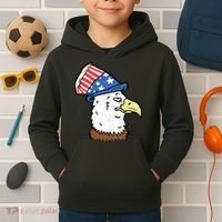 Retro Patriotic Bald Eagle  Kids Hoodie thumb 2