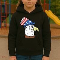 Retro Patriotic Bald Eagle  Kids Hoodie thumb 3