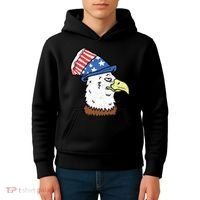 Retro Patriotic Bald Eagle  Kids Hoodie thumb 4