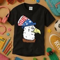 Retro Patriotic Bald Eagle  Kids T-Shirt thumb 3