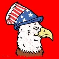 Retro Patriotic Bald Eagle  Santa Hat thumb 1