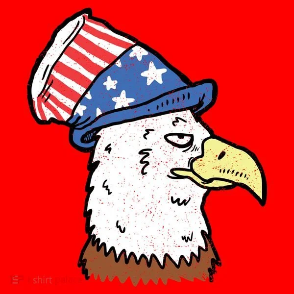 Retro Patriotic Bald Eagle  Santa Hat