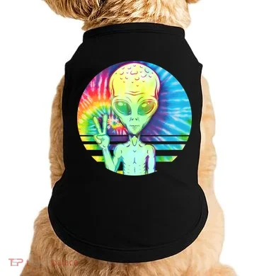 Retro Peace Alien Hippie Doggie Tank