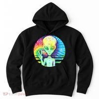 Retro Peace Alien Hippie Hoodie thumb 0