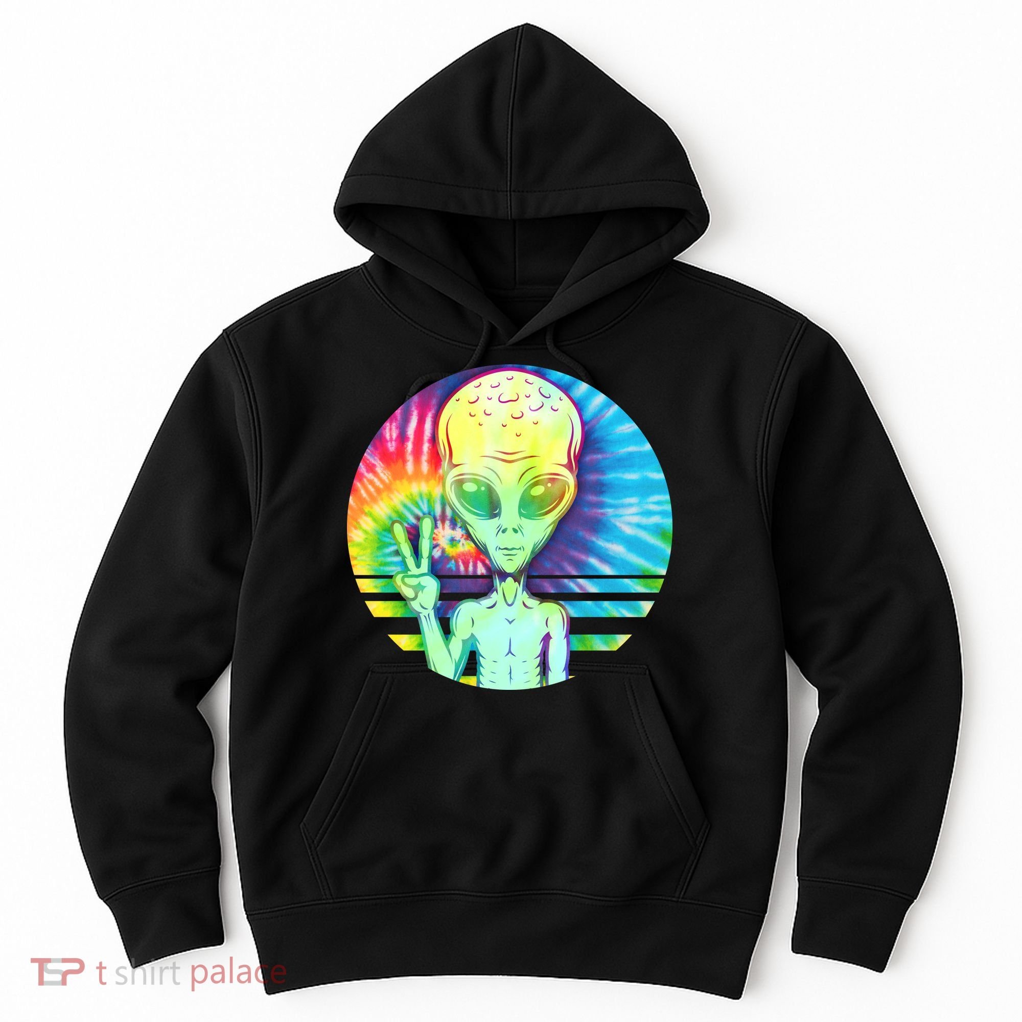 Retro Peace Alien Hippie Hoodie