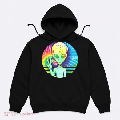 Retro Peace Alien Hippie Hoodie