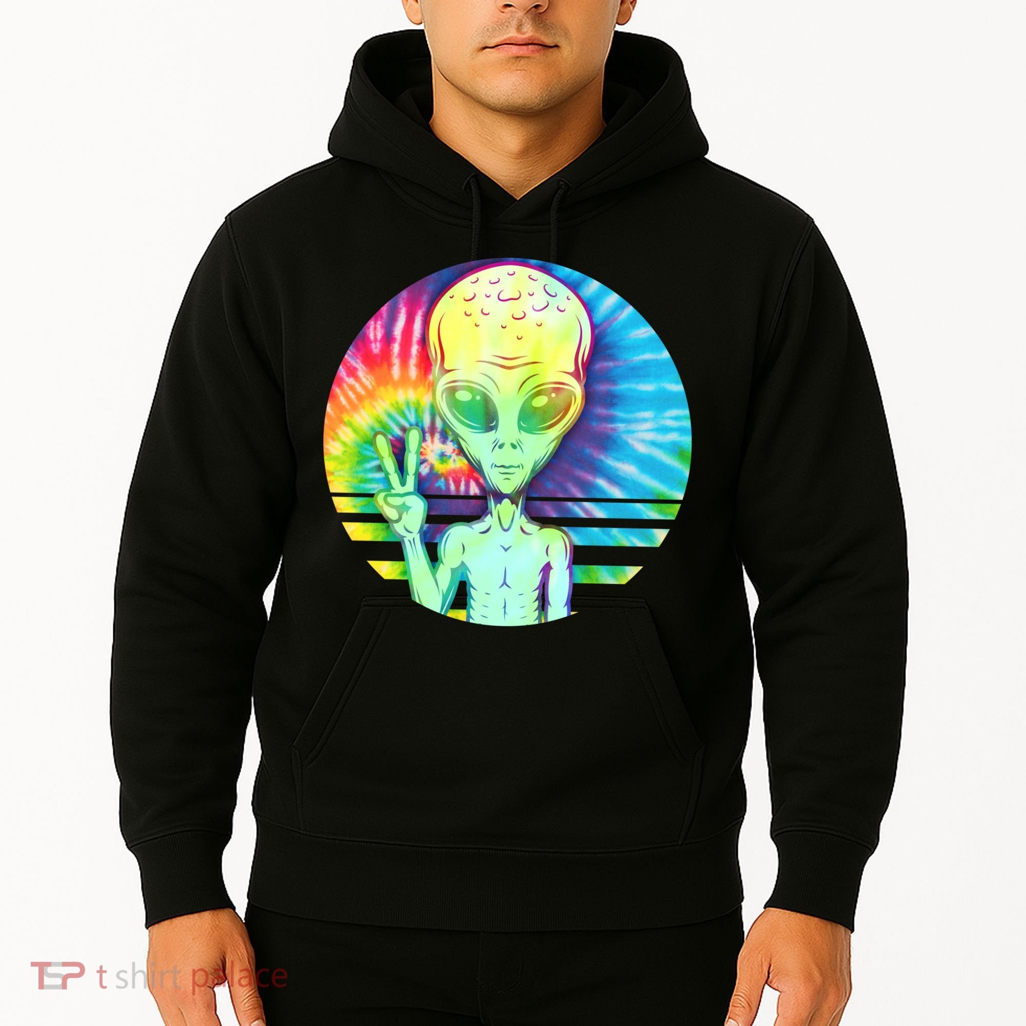 Retro Peace Alien Hippie Hoodie