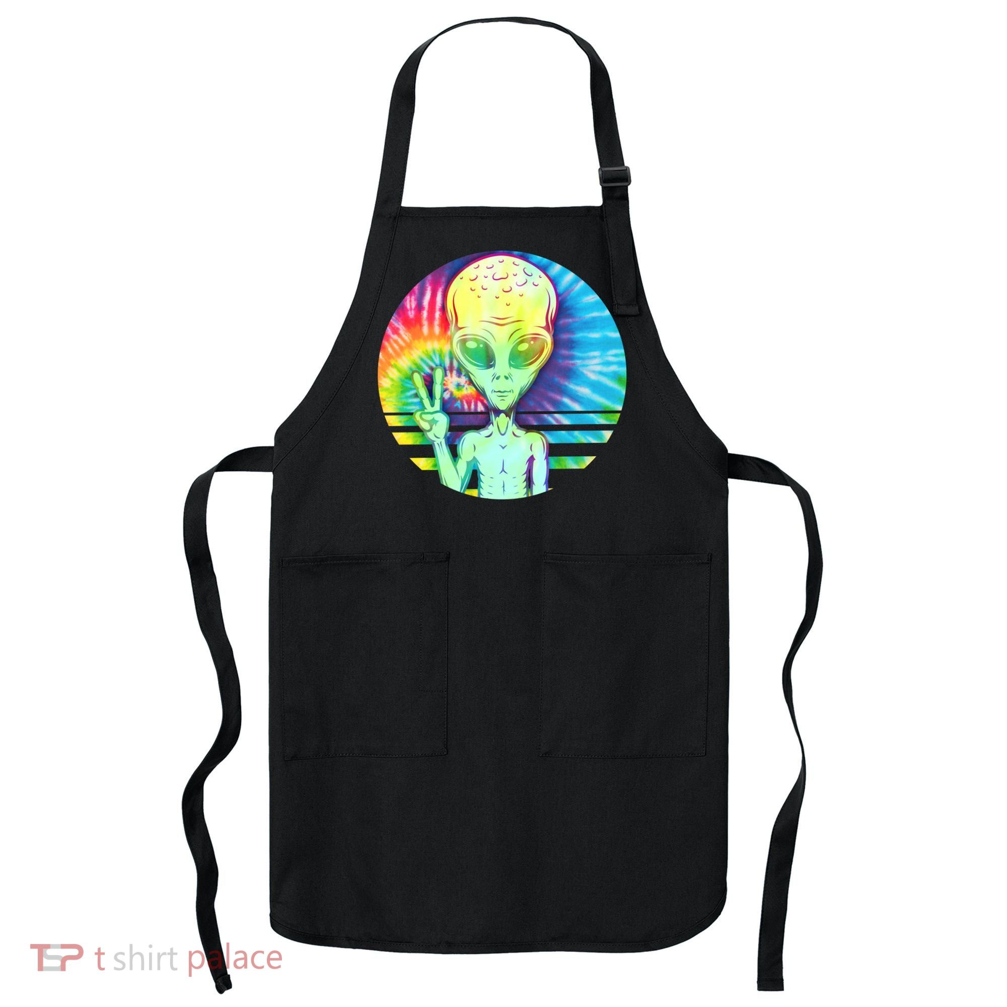 Retro Peace Alien Hippie Apron