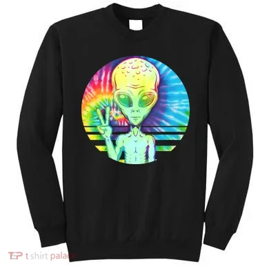 Retro Peace Alien Hippie Sweatshirt