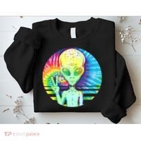 Retro Peace Alien Hippie Sweatshirt thumb 2
