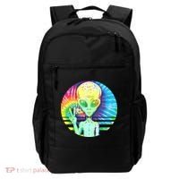 Retro Peace Alien Hippie Backpack thumb 0